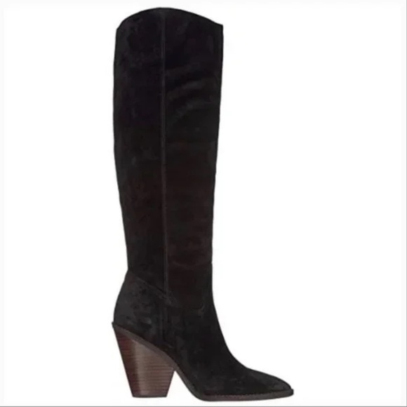 Sam Edelman Shoes - Sam Edelman Black Indigo Suede Tall Boots EUC
